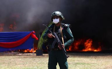 Plusieurs tonnes de drogues détruites au Cambodge 2