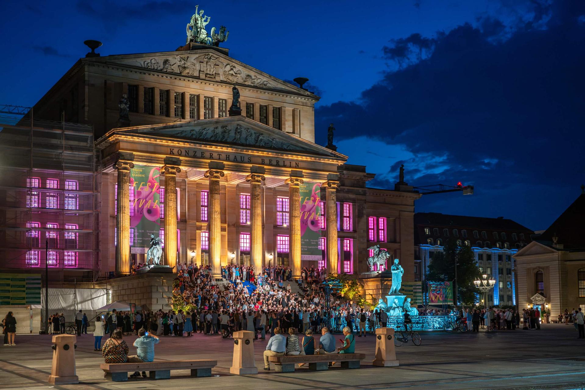 Le Konzerthaus de Berlin de nuit