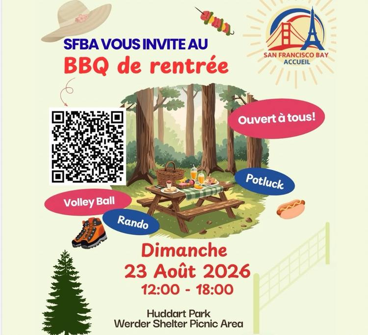 Affiche du BBQ de rentrée de San Francisco Bay Accueil
