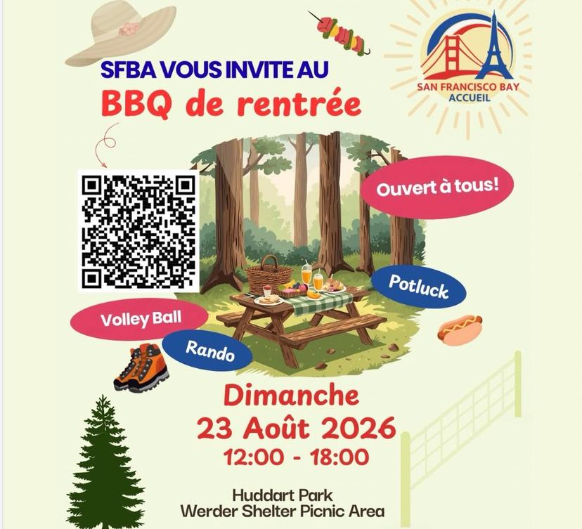 Affiche du BBQ de rentrée de San Francisco Bay Accueil
