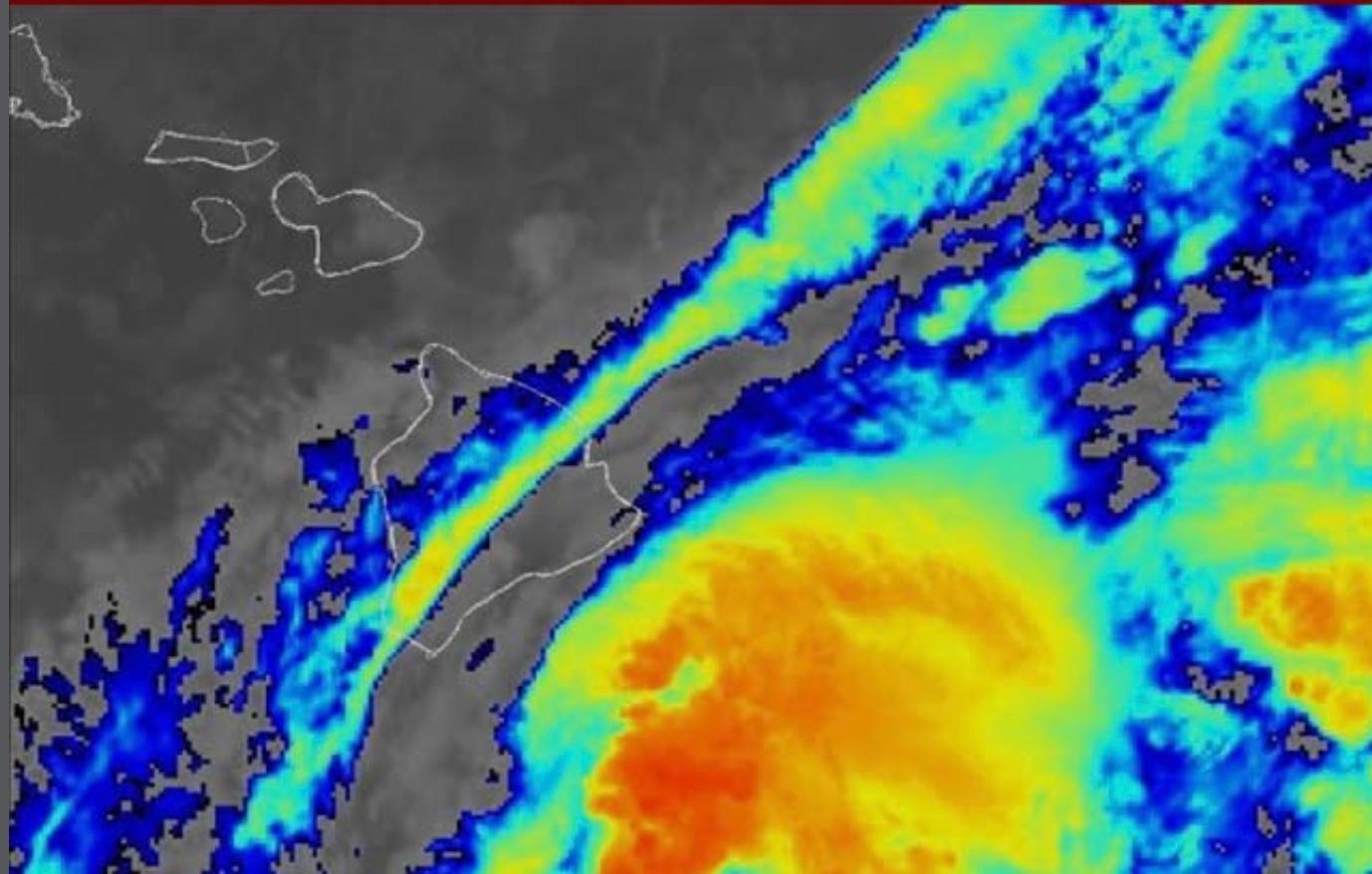 Image Satellite de l'ouragan Lala à Hawaii
