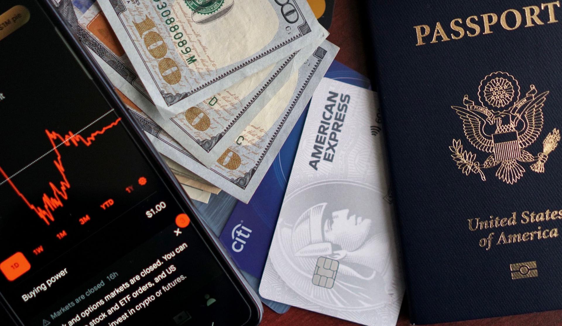 Dollars carte Amex passeport US