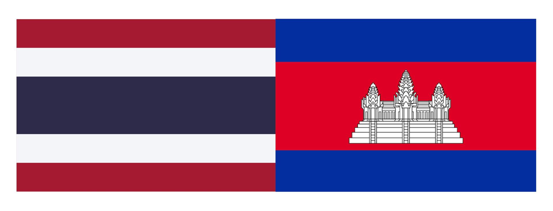 Drapeaux Thaïlande Cambodge