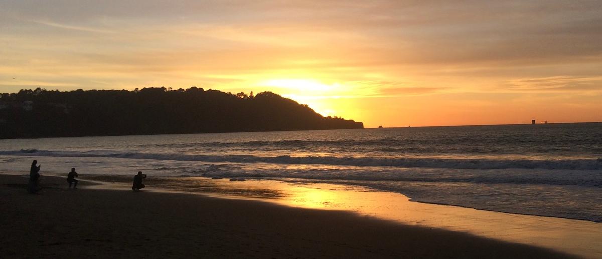 Coucher de soleil à la plage de Baker Beach - San Francsico