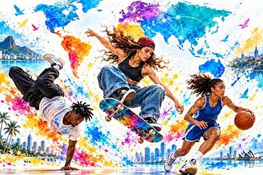 Les nouveaux mots du sport — planche à roulettes, break et basketball.