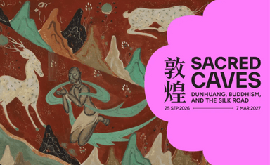 Affiche exposition Singapour Sacred Caves: Dunhuang, Buddhism, and the Silk Road