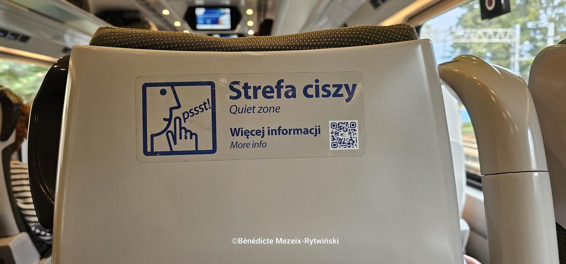 Zone silencieuse dans un train
