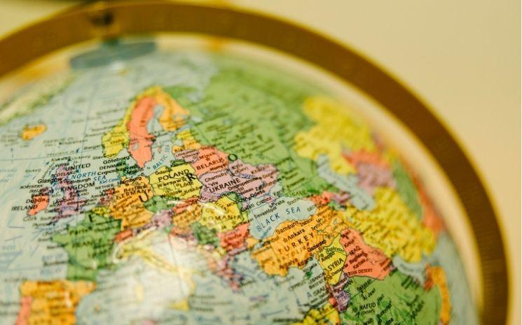 globe terrestre vue sur l'Europe