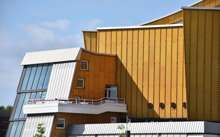 Vue de l'extérieur de la Philharmonie de Berlin