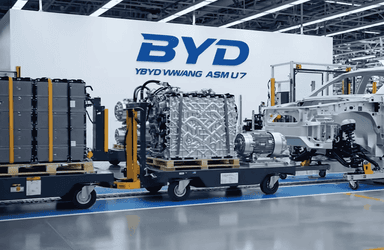Des machines avec le logo BYD