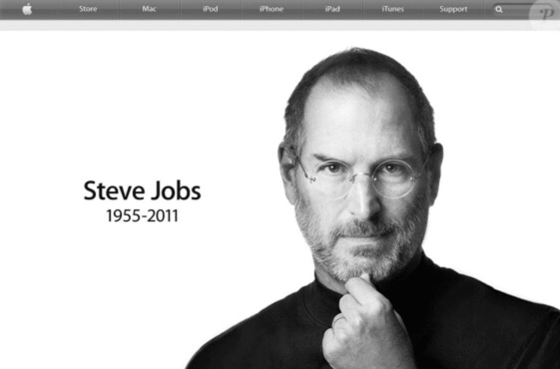 Le fond d'écran de Apple le jour du décès de Steve Jobs, 5 octobre 2011