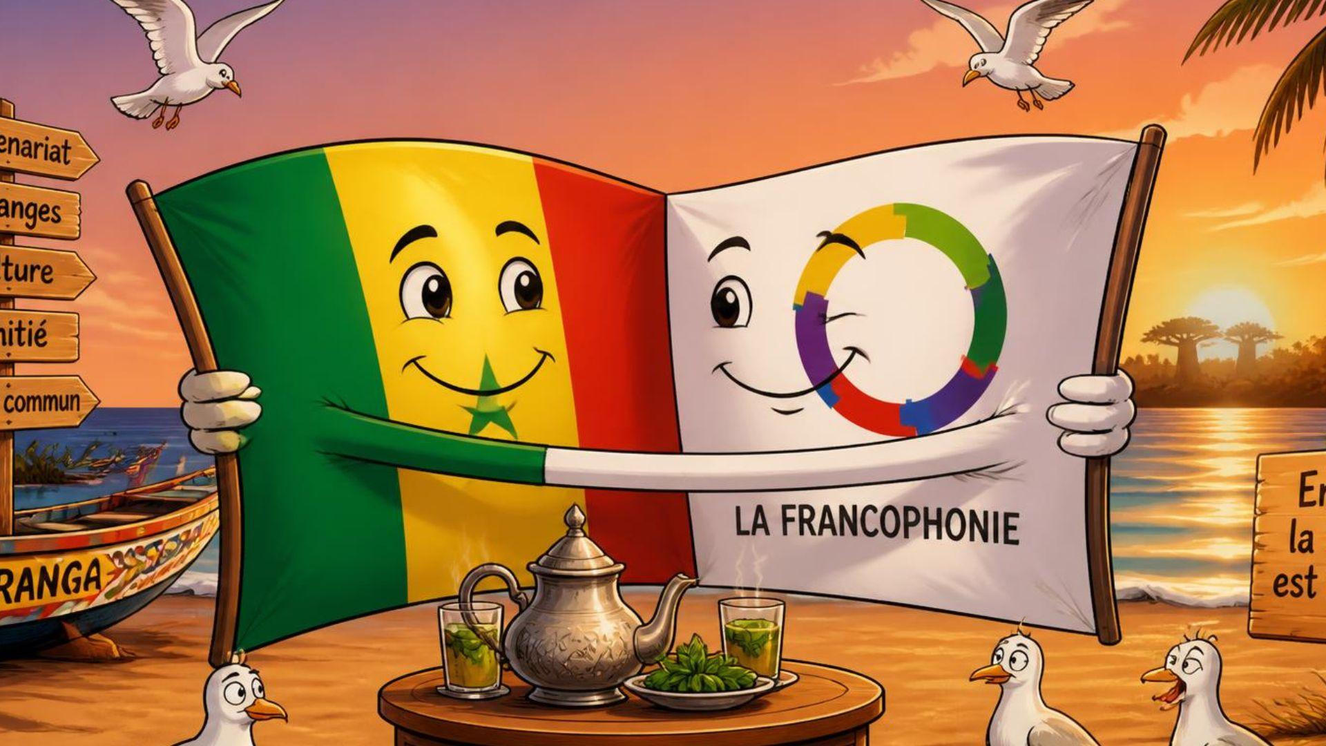 Le Sénégal et la Francophonie unis par une histoire, une langue et des valeurs communes. Illustration symbolique de la coopération francophone.