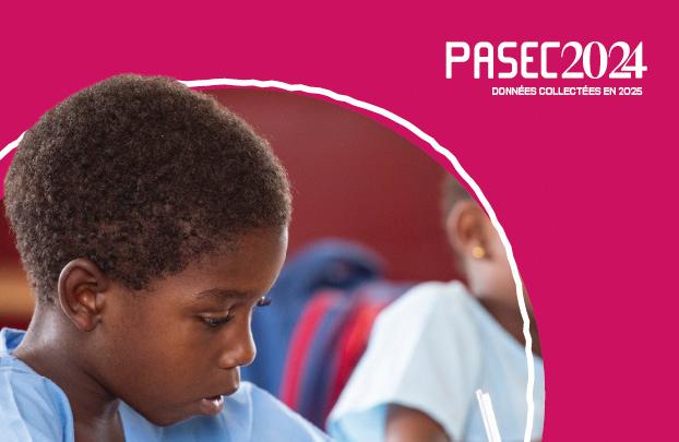 Élève en situation d’apprentissage en classe, couverture du rapport PASEC 2024 (données collectées en 2025).