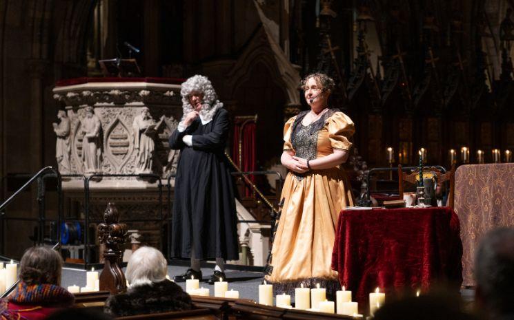 Représentation théâtrale consacrée à Jonathan Swift à la cathédrale Saint-Patrick, dans le comté de Dublin