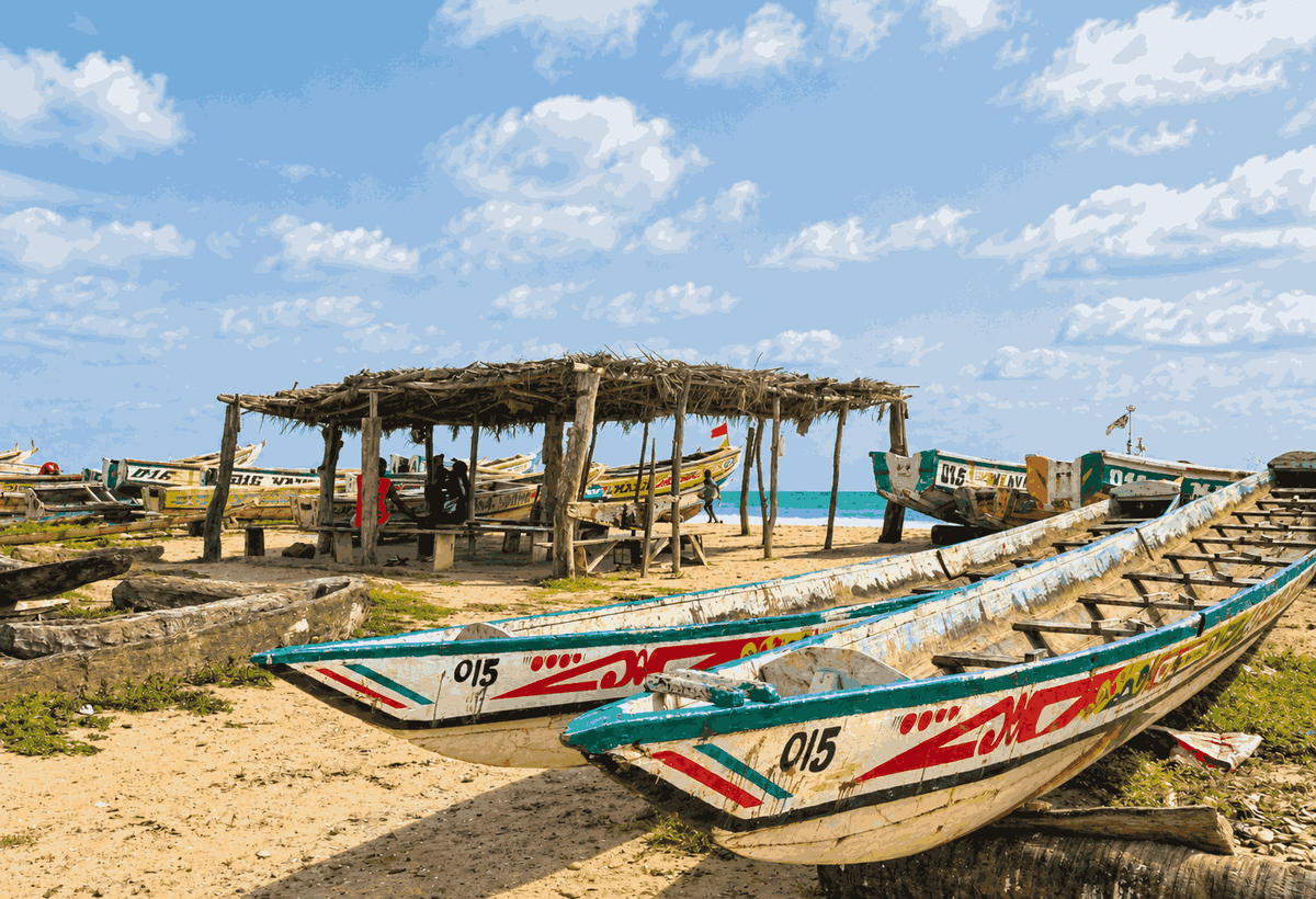 Weathered Fishing Boats by a Tropical Shore_11zon