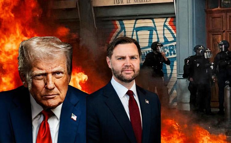 Trump et J. D. Vance face aux flammes et aux tensions dans la rue à Paris le 17 octobre