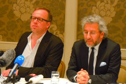 Christophe Deloire (RSF) et Can Dündar (photo NP)
