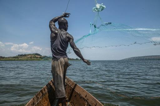 Un pêcheur sur le fleuve du Nil