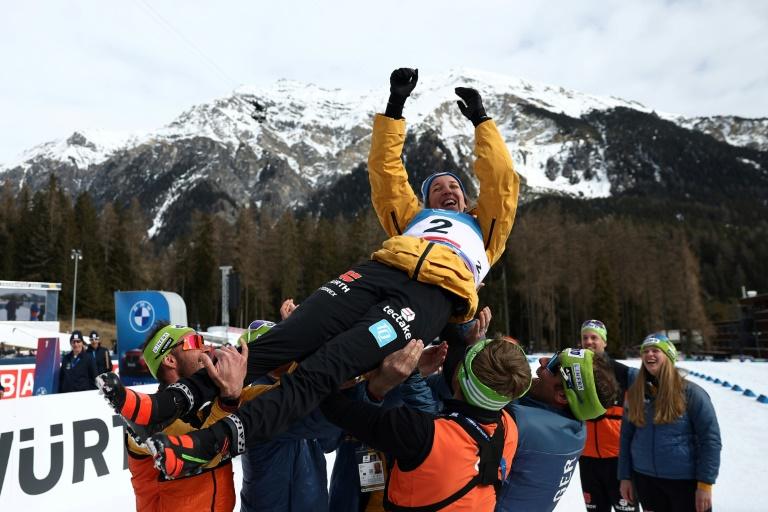 Mondiaux de biathlon: la France en bronze en poursuite grâce à Braisaz-Bouchet et Perrot