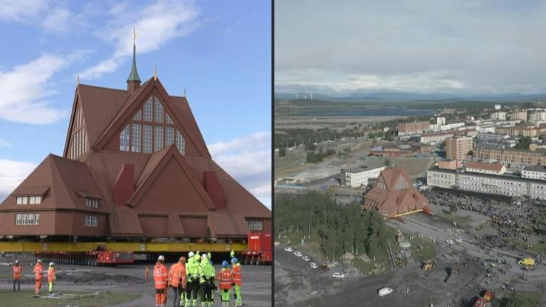 En Suède, l'église historique de Kiruna déménage sur des roulettes