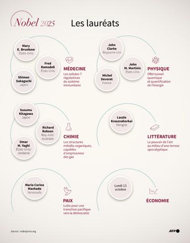Nobel d'économie: intelligence artificielle ou écart de richesse pour clore la saison 2025