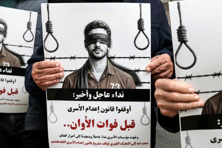 En Cisjordanie, des Palestiniens indignés par la loi israélienne sur la peine de mort