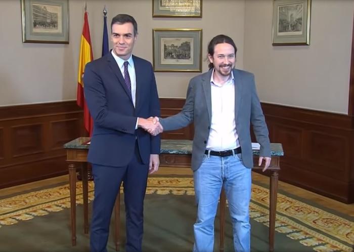 Sanchez et Pablo Iglesias
