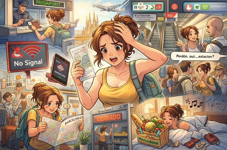 Jeune femme expatriée à Barcelone vivant plusieurs problématiques