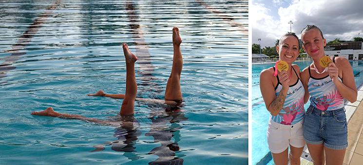 Compétition de natation synchronisé à la piscine du Ouen Toro à Nouméa en Nouvelle-Calédonie
