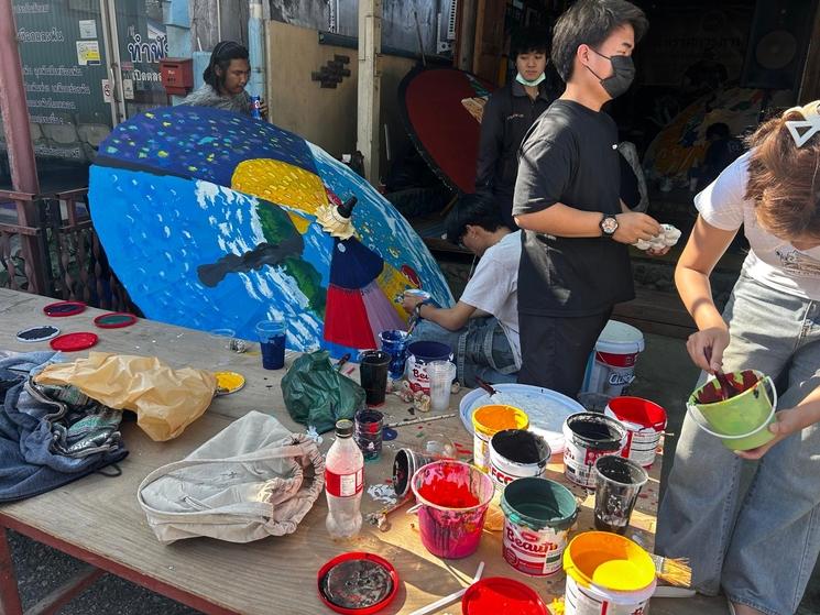 Peinture sur ombrelle Bo Sang