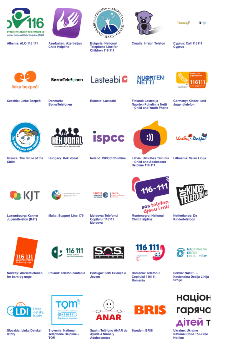 le numéro 116111 en Europe