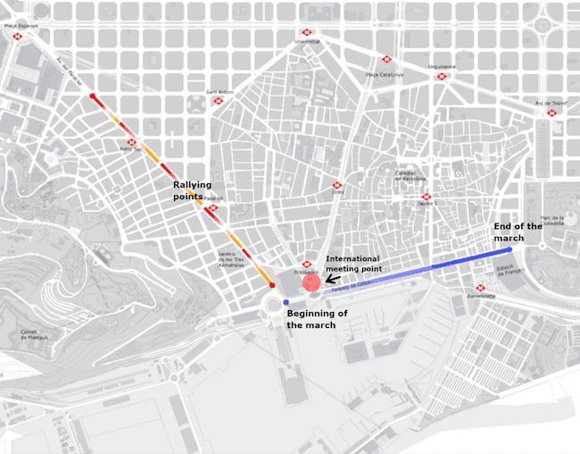 parcours diada Barcelone
