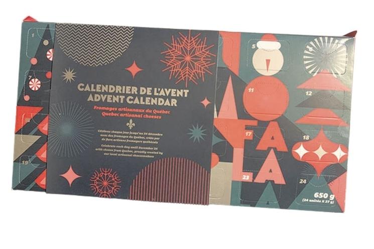 Un calendrier de l'Avent avec des fromages