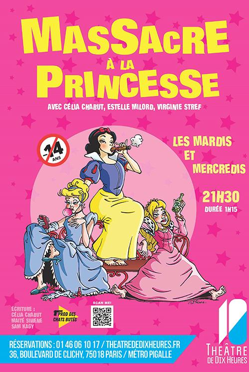 L'affiche du spectacle Massacre à la princesse en Nouvelle-Calédonie