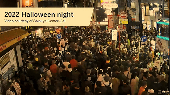 foule à shibuya pour halloween 2022