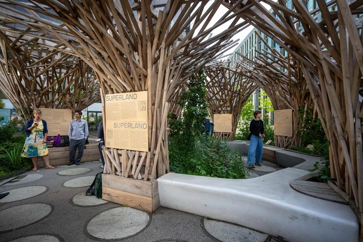 Le jardin Superland vu de l'intérieur
