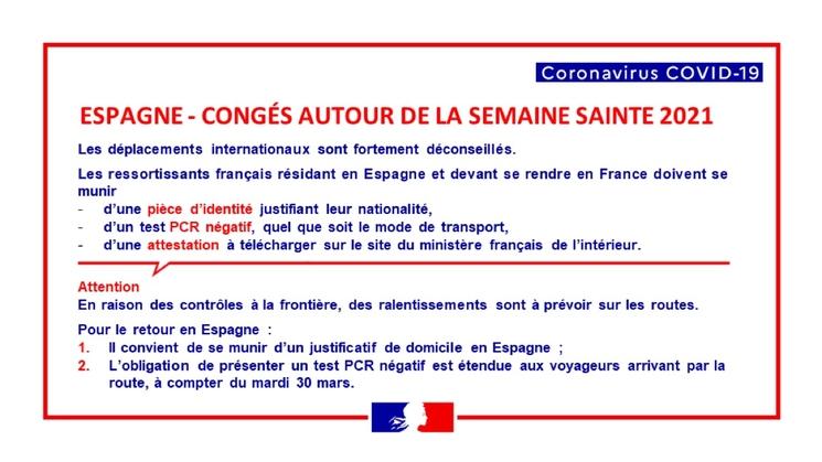 Covid Espagne Test frontière