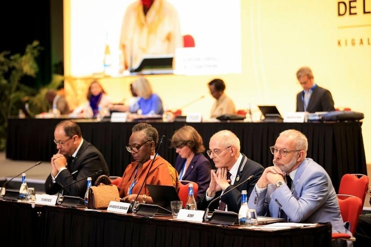 Disposition des représentants de l'OIF lors de la 132e session du Conseil Permanent de la Francophonie à Kigali en octobre 2025