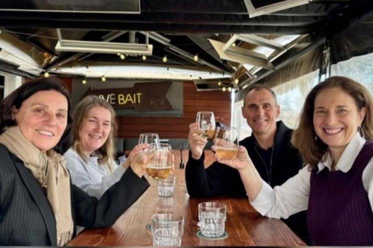 Les membres fondateurs de la CCI lors de l’enregistrement officiel de nos by-laws en mars 2025: de gauche a droite: moi, Isabelle Bouvet, Geoffroy Pajot et Christine Socasau.