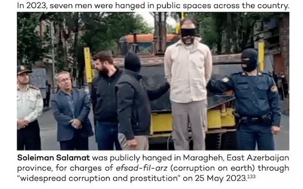 Extrait du rapport contre la peine de mort en Iran