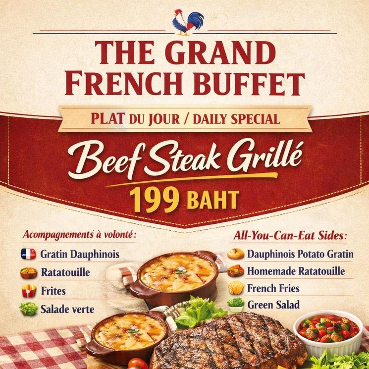 Plat du jour au Grand Buffet Français de Chiang Mai