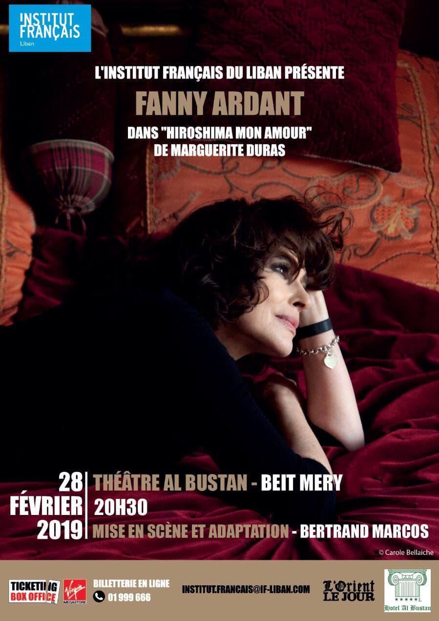Fanny Ardant Hiroshima mon amour au théâtre Al-Bustan