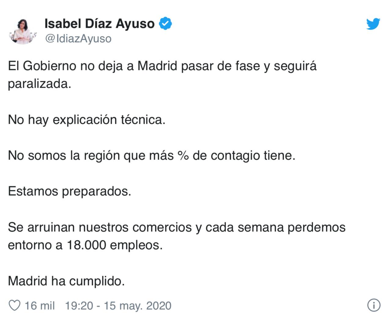 Madrid Isabel Diaz COVID-19 Madrid Phase0