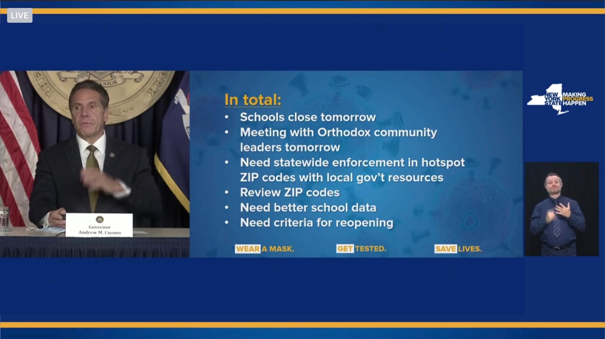 Fermeture écoles New York