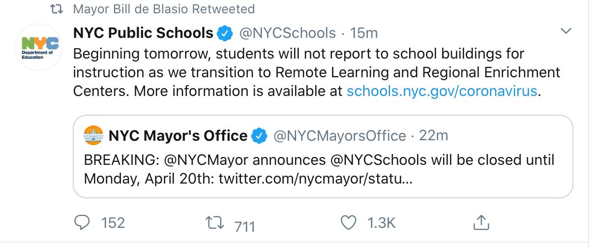 Coronavirus écoles fermées