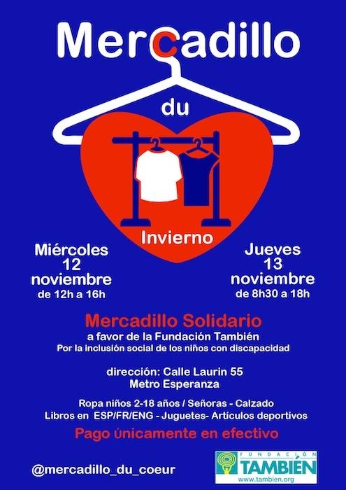 affiche bleue des mercadillos du coeur