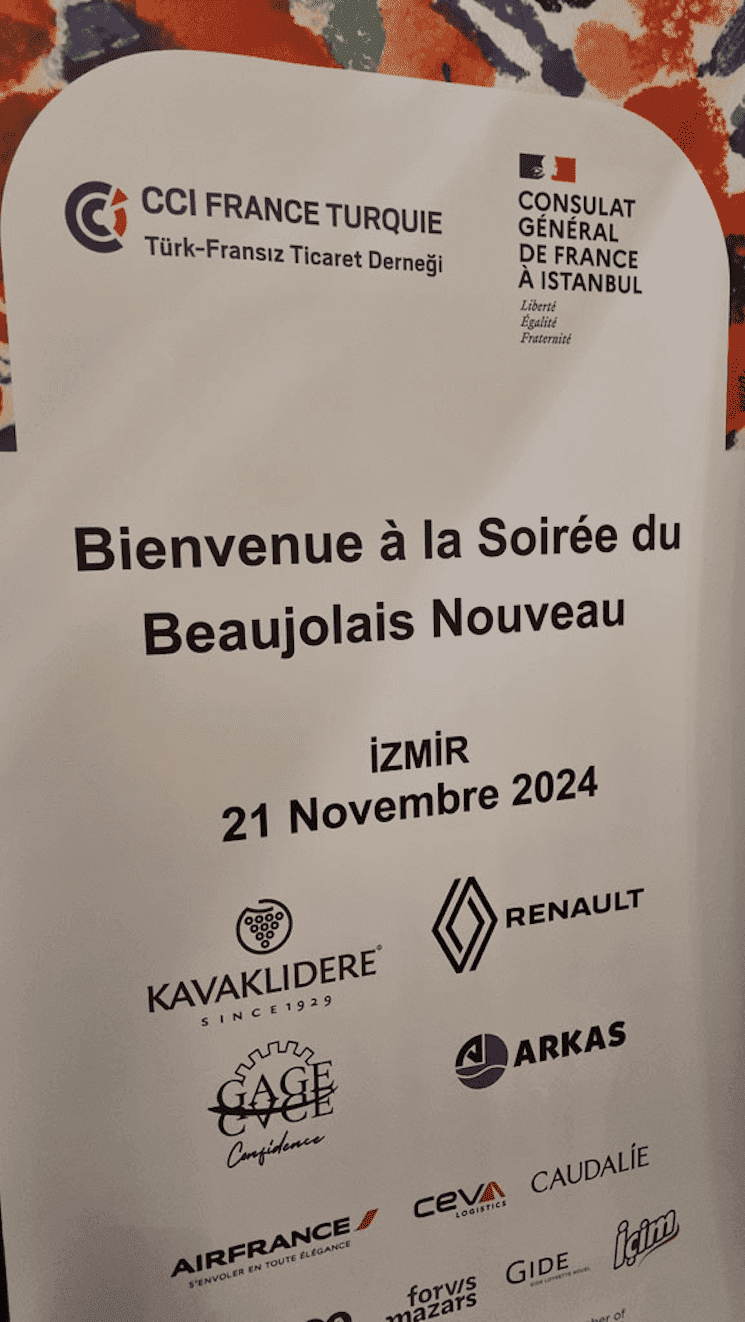 Affiche réception Beaujolais Nouveau Izmir 2024
