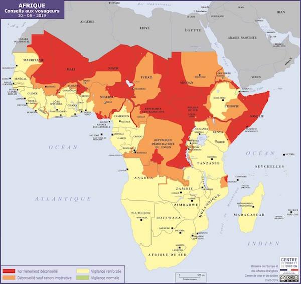 Afrique zones rouges