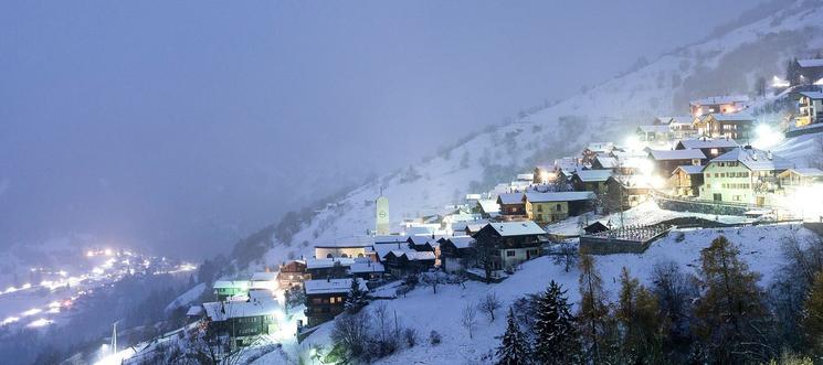 Village d'Albinen sous la neige
