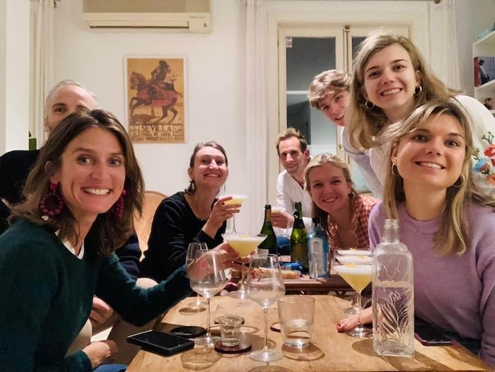 Anne-Aymone entourée de ses amis à Madrid